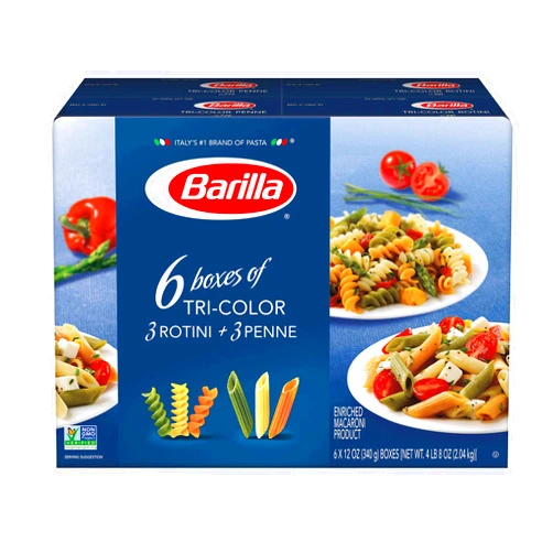 Barilla Pasta, Tri-Color Penne & Tri-Color Rotini, 12 Ounce (Pack of 6)