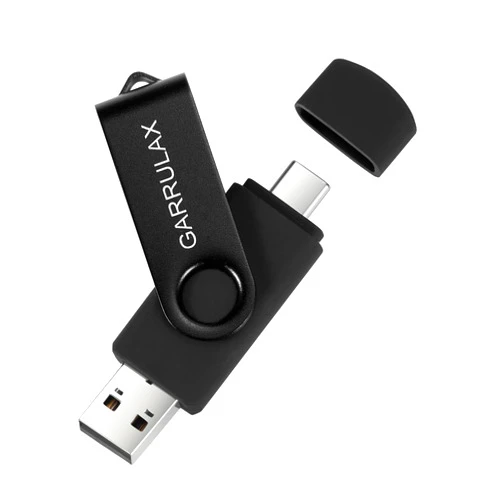 Garrulax USB C Flash Drive, 2 in 1 OTG Type C USB 3.0 Rotatable Memory Stick Date Storage Pendrive Thumb for Type C Smartphones, Tablets, PC (Black, 32GB)