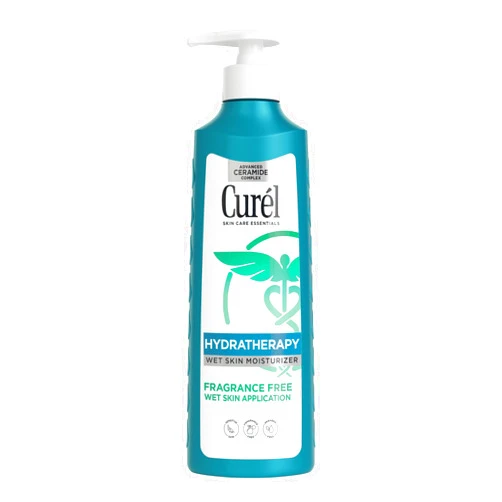 Curel Hydra Therapy In Shower Lotion, Wet Skin Moisturizer for Dry or Extra-dry Skin, with Advanced Ceramide Complex, for Optimal Moisture Retention, 12 Ounce