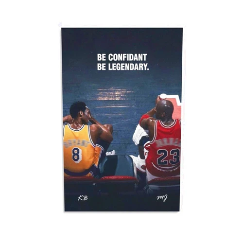 Generic Basketball Superstar Posters Kb Mj Poster Mamba Mentality Poster Decorative Painting Canvas Wall Art Living Room Posters Bedroom Painting 12x18inch(30x45cm) Unframe-style