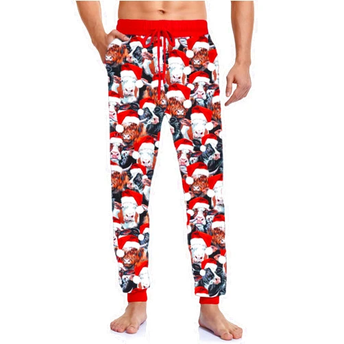Shallmu Mens Christmas Pajamas Pants Soft Pjs Bottom Holiday Pajama Pants With Pockets Sleep Lounge Pants
