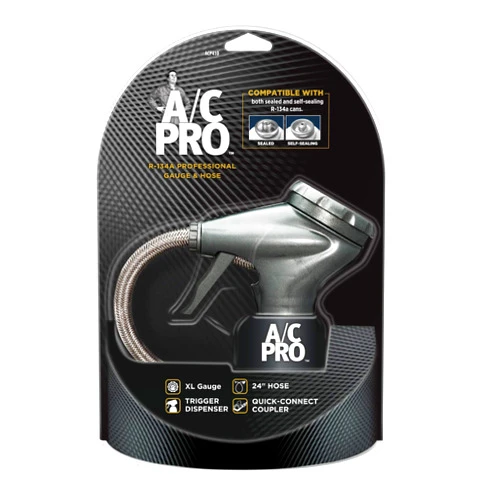 InterDynamics Car Air Conditiioner Gauge and Hose by InterDynamics, A/C Pro Air Conditioner Recharge Gauge and Hose Dispenser for Cars, Trucks, 24 In Hose