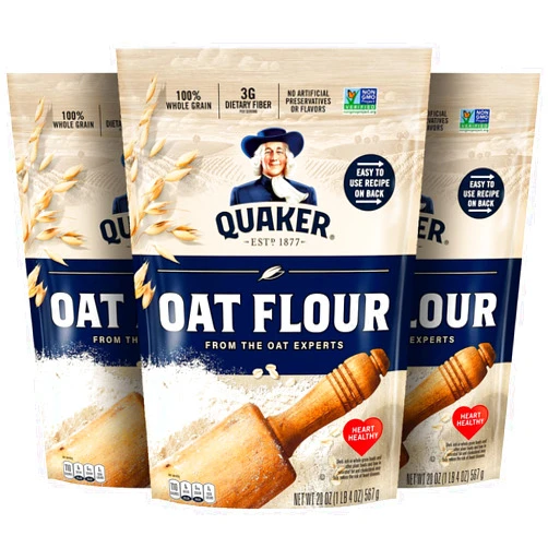 Quaker Oat Flour Stand Up Pouches, 20oz, (3 Pack)