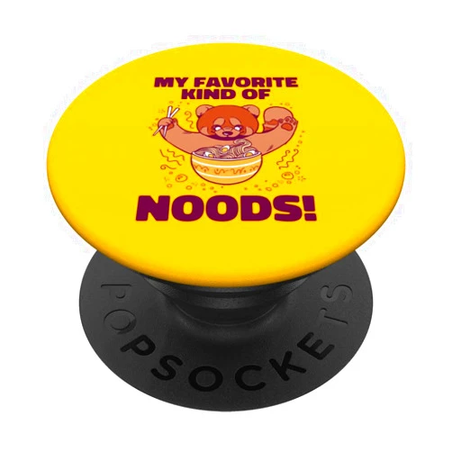 My Favorite Kind Of Noods Cute Red Panda Eating Ramen Noodle Japanese Food PopSockets Swappable PopGrip