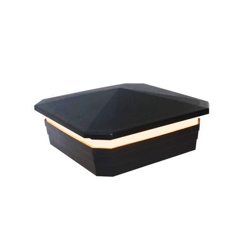 Tru-Scapes Deck Lighting Tru-Post 5 inch x 5 inch LED Post Cap Light That fit a TimberTech Radiance Deck Post (Black)
