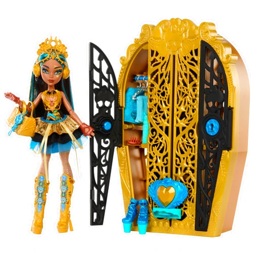 Monster High Skulltimate Secrets Doll & Accessories Set, Monster Mysteries Cleo De Nile with Dress-Up Closet & 19+ Surprises including Clothes