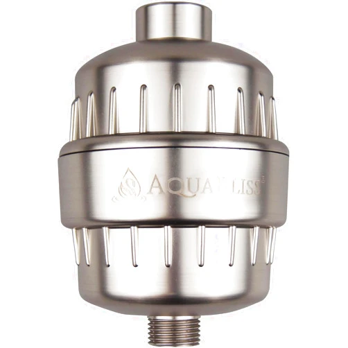 AquaBliss High Output Revitalizing Shower Filter - Reduces Dry Itchy Skin, Dandruff, Eczema, and Dramatically Improves The Condition of Your Skin, Hair and Nails - Brushed Nickel (SF100-BN)