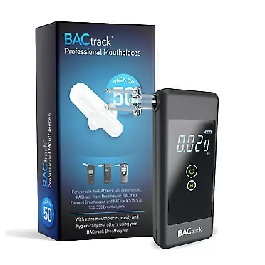 BACtrack Trace Professional Breathalyzer + 50 Breathalyzer Mouthpieces Bundle