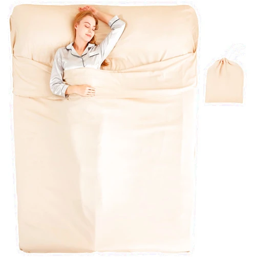 RHINSBENF Sleeping Bag Liner Camping Adult Sleep Sack Lightweight Travel Sheet for Hotel Bed Compact Ultralight Essential Cleaning Supplies Kit Travel Bedding Set for Backpacking