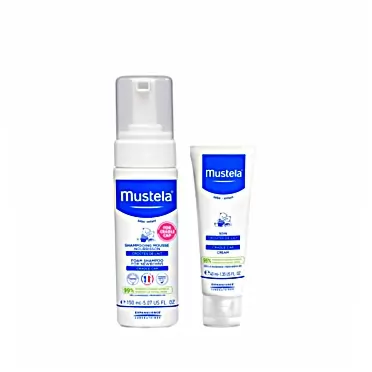 Mustela Baby Cradle Cap Bundle - Natural Baby Shampoo & Cradle Cap Cream - with Natural Avocado - 2 Items Set