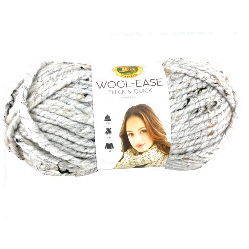 Lion Brand Yarn Lion Brand Wool Ease Thick and Quick Yarn (3-Pack) Grey Marble 640-154