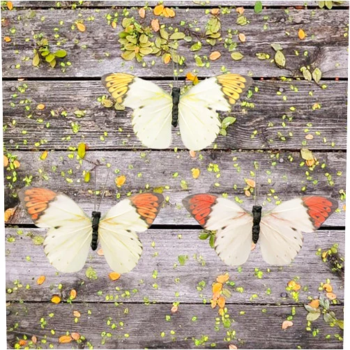 Berfutall- Feather Butterfly Decorations Set of 12 Craft Monarch Butterflies Halloween Thanksgiving Decorations