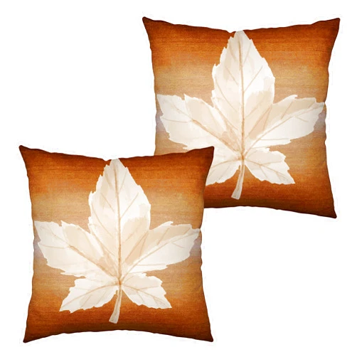 Kwlegh Thanksgiving Fall Pillow Covers Maple Leaf Pillow Covers 18x18 Set of 2 Autumn Decorative Pillow Cases Brown Cotton Linen Farmhouse Throw Pillow Cover for Living Room Patio Couch Outdoor