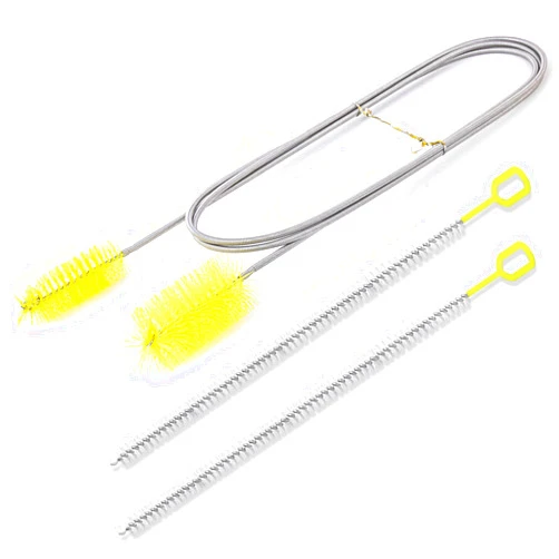 BRUSH FAMILY Flexible Drain Brush, 66 Inch Double Ended Aquarium Filter Hose Long Pipe Cleaners Brush for Fish Tank, Sink, Drain, and 2 Pieces 12 Inch Straw Cleaning Brush
