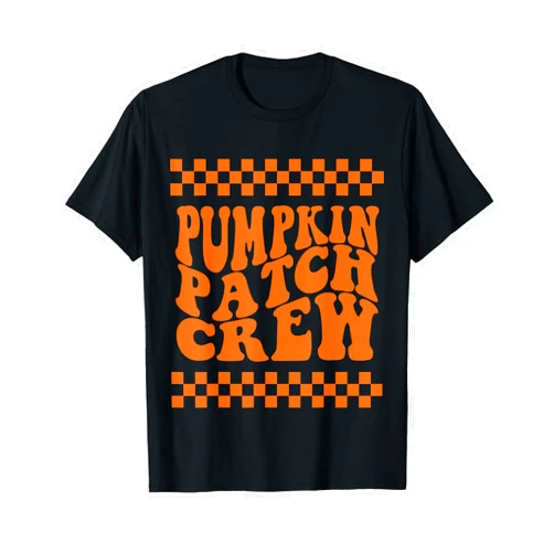 TeylieDesign Pumpkin Patch Crew Matching Family Retro Halloween Groovy T-Shirt