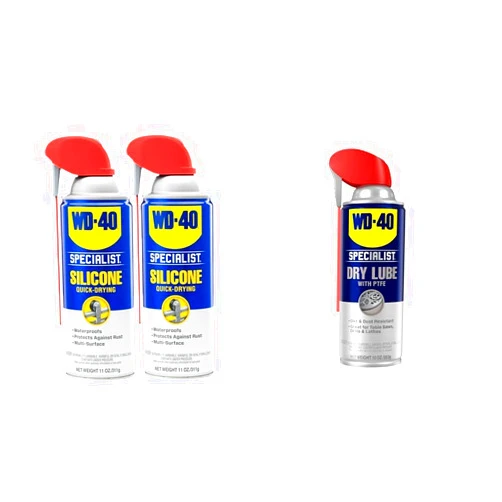 WD-40 Specialist Silicone Lubricant Twin Pack with Smart Straw, 11 OZ and Specialist Dry Lube with Smart Straw, 10 OZ