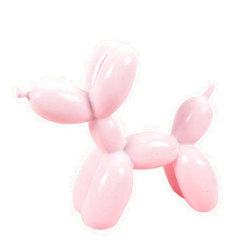 WipEo Pink Balloon Dog Mini Art Figurine, Resin Modern Animal Decoration