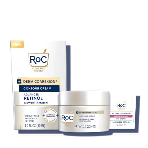 RoC Derm Correxion Neck Cream with Hyaluronic Acid and Advanced Retinol to visibly Tighten & Lift Horizontal Neck Lines, Facial Moisturiser to Contour Face, Neck and Jawline, 1.7oz