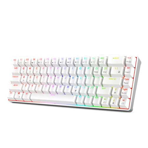 RK ROYAL KLUDGE Wireless 60% Mechanical Keyboard PBT keycaps, Bluetooth Mechanical Keyboard with CNC Frame, Compact Gaming Keyboard with Software - 68 Keys Hot Swappable Gateron Blue Switch, RK68 pro
