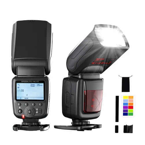 PHOTOOLEX LCD Camera Flash Speedlite for Canon Nikon Sony Panasonic Olympus Fujifilm Pentax Sigma Minolta Leica and Other SLR Digital Cameras and Digital Cameras with Single Contact Hot Shoe
