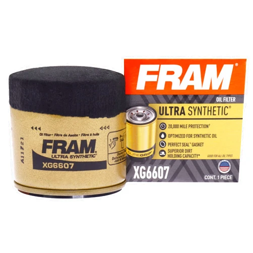 FRAM Ulta Synthetic Automotive Replacement Oil Filter, Designed for Synthetic Oil Changes Lasting up to 20k Miles, XG6607 with SureGrip (Pack of 1)