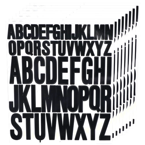 Dimeho 416Pcs Letter Stickers, 416Pcs 8 Sheets Capital Alphabet Sticker Stick on Vinyl Letters Self Adhesive Vinyl Letter Decals for Scrapbooking Mailbox Poster Arts Crafts Dec(Black, 1 Inch/2 Inch)