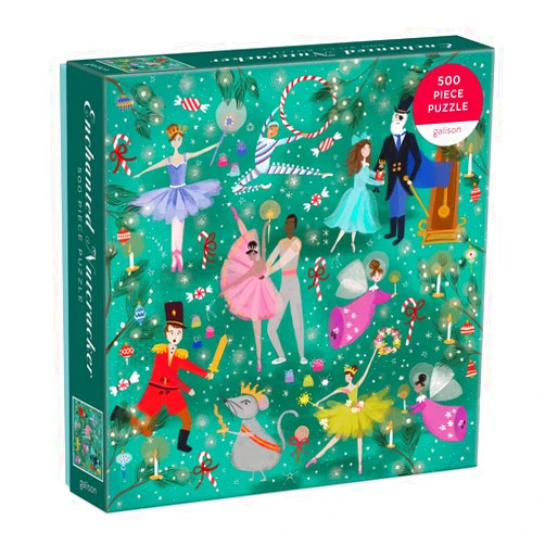 Galison Enchanted Nutcracker 500 Piece Puzzle from Galison - Colorful and Whimsical Illustrated Jigsaw Puzzle of The Beloved Holiday Classic, 20