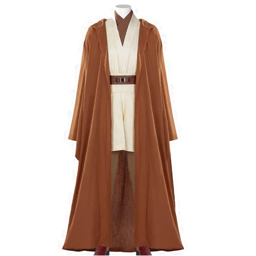 Dingmcoy Adult Obi Wan Kenobii Cosplay Costume Jedi Robe Tunic Uniform Full Set Kids Obi Wan Hooded Cloak Cape