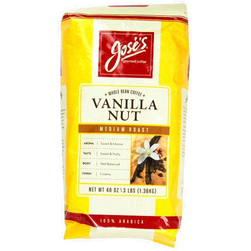 Jose's Coffee Jose's Whole Bean Coffee Vanilla Nut 3 Lbs