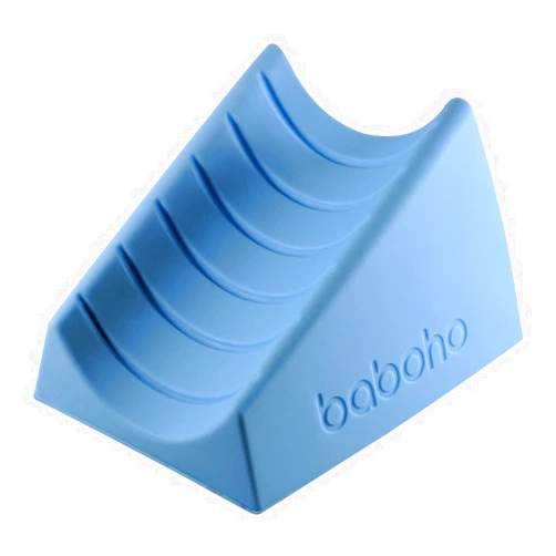 Baboho Baby Bottle Holder (Blue) - Frees a Hand While Bottle Feeding Infants Formula or Milk. 25 Degree Angle. Helpful for Fathers, Mothers and Caretakers