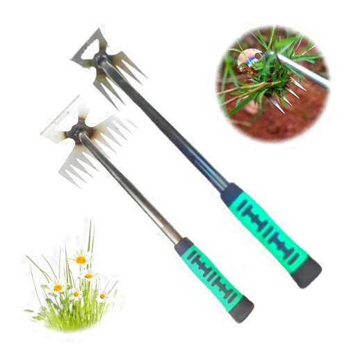 GERRIT Gardening Weed Puller Tool, 2024 New Weeding Artifact Uprooting Weeding Tool, Durable Manganese Steel Hand Weeder Pulling Tool, Multifunctional Weed Puller Tool for Yard,Garden (6 Teeth+11 Teeth)