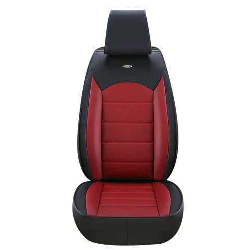 Gullivery Car Seat Cover Compatible with E NewEnergy 300el 5-Seats Protection Soft Waterproof Full Set PU Leather Car Front+Rear Seat Pads Black Wine red Standard 5PCS
