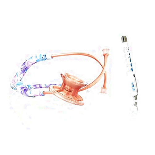 MDF Instruments One Epoch Lightweight Titanium Stethoscope, Adult, Monet Rosegold Tube + MDF LUMiNiX Medical Professional Penlight