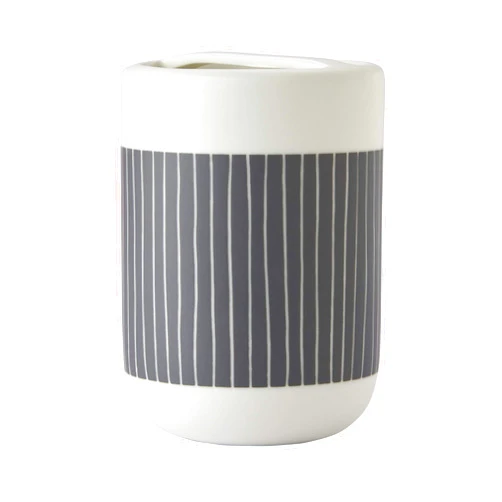 SKL Home Pinstripe Row Toothbrush Holder, Dove Gray
