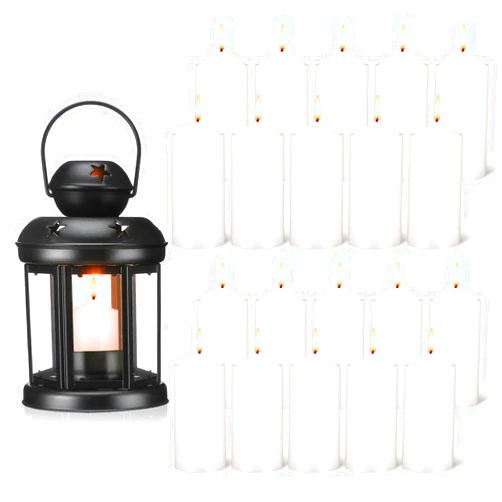 Nuogo 21 Pcs 9 Hour Emergency Candles with Lanterns Set Survival Candles Antique Rustic Candle Holder Emergency Preparedness for Outdoor Yard Patio Christmas Decoration Indoor
