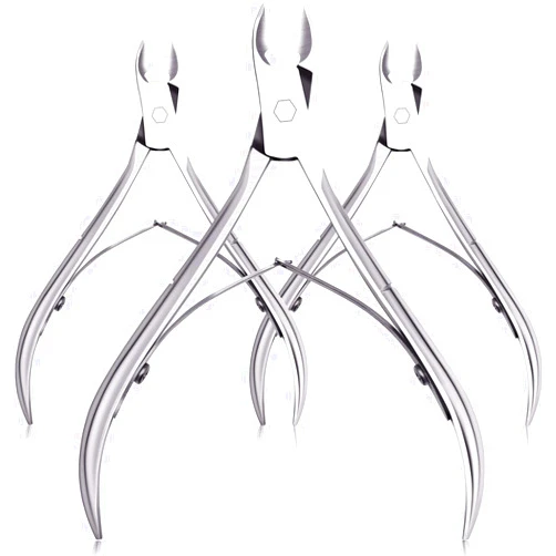 Mudder 3 Packs Cuticle Nippers Cutter Tool Stainless Steel Nail Cuticle Trimmer Remover with Pointed Blade Scissors Pedicure Manicure Tool for Fingernails Nails Care and Toenails(Silver)