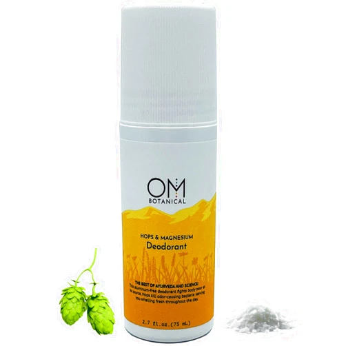 OM Botanical Aluminium Free Natural Deodorant For Men, Women | Organic Hops and Magnesium Body Odor Eliminator | Free of Baking Soda. Best Roll On Deodorant by OM Botanical