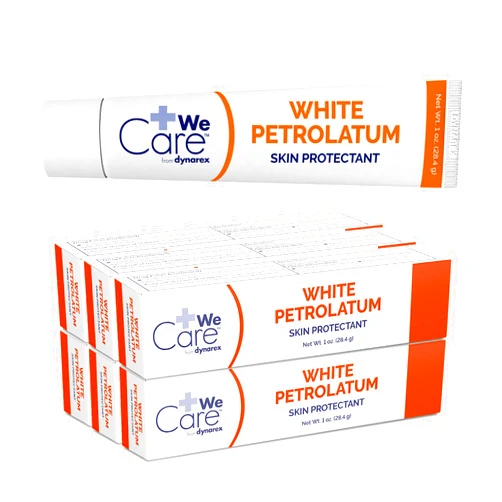 Dynarex White Petrolatum, Petroleum Jelly for Dry, Damaged or Cracked Skin, Soothing White Petroleum Jelly for Minor Skin Irritations, 6 Pack of Petroleum Jelly Tubes, 1 Ounce (Pack of 6)