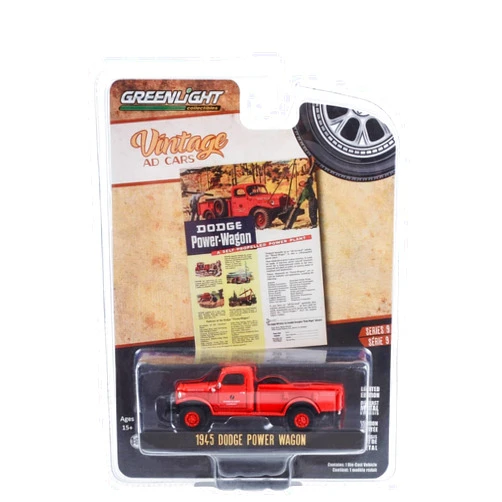 Collectibles Greenlight 39130-A Vintage Ad Cars Series 9-1945 Dodge Power Wagon “A Self-Propelled Power Plant” 1/64 Scale