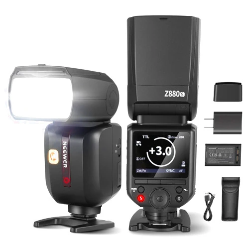 NEEWER Z880-S 2.4G 76Ws TTL Camera Flash Speedlite Compatible with Sony, Upgraded UI, Adjustable Modeling Lamp, TTL/M Quick Switch TCM Key, 1/8000s HSS 7.4V/2600mAh Battery 480 Full Power Flash