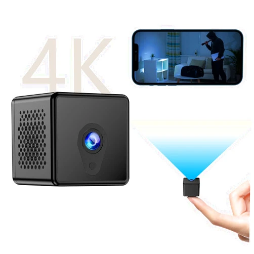 MOCMYKON Mini Camera, 4K Ultra HD Wireless WiFi Small Camera Home Security Surveillance Cameras with Night Vision Motion Detection, Tiny Cameras for Indoor/Outdoor Using