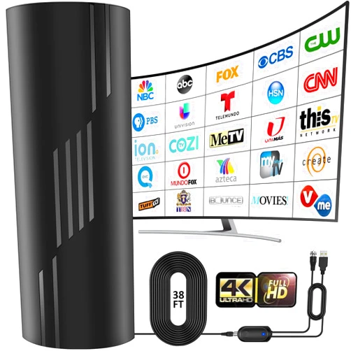 PGOFBUO 2200+ Miles Range TV Antenna,2025 Upgraded Digital TV Antenna Indoor Outdoor with Amplifier Signal Booster, HDTV Antenna for Local Channels for Smart TV and Old TVs-38ft Coax Cable-Support 8K 4K 1080p