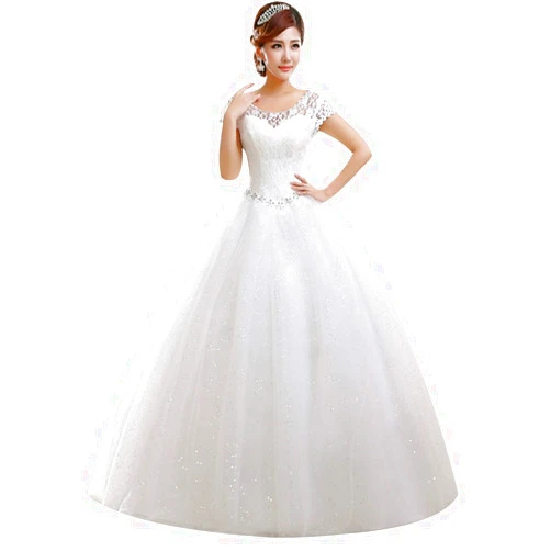 Eyekepper Double Shoulder Floor Length Bridal Gown Wedding Dress Custom Size