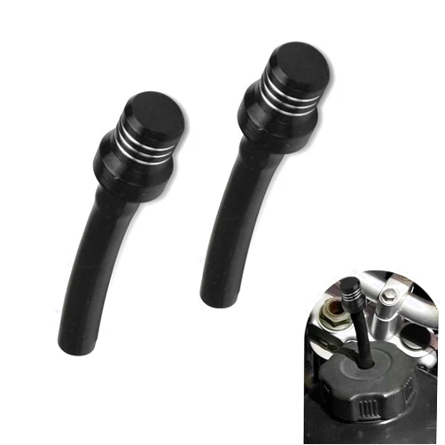 Bawkars 2 PCS Gas Fuel Cap Vent Tube, One-Way Tank Breather Hose with Aluminum Cap & Steel Balls, Valve Vent Oil Pipe Cover for ATV Quad 4 Wheeler, Off-Road Motorcycle, Quad Bikes (Black)