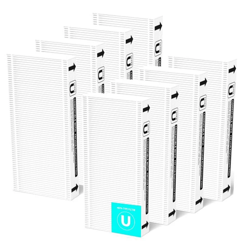 GoKBNY 8-Pack FRF102B True HEPA Replacement Filter Dual Action HEPA-Type FRF102B For Febreze FRF102B Models FHT170, FHT180, FHT190 and fit for Honey-well HEPAClean Filter U HRF201B, Part #HHT270W & HHT290