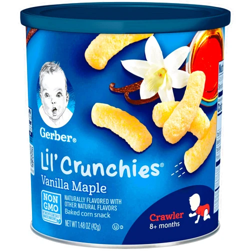 Gerber Lil Crunchies, Vanilla Maple, 1.48 Ounce Canister (Pack of 6)