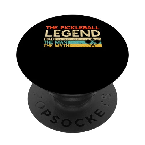 Pickleball Dad For Fathers Day and Husband & Dad Vintage Pickleball Dad The Man The Myth The Legend PopSockets Standard PopGrip