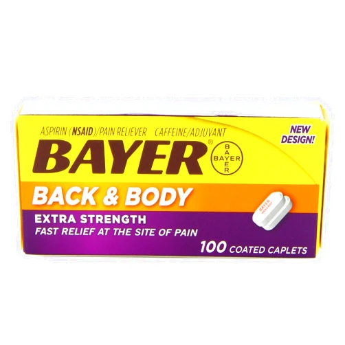 Bayer Extra Strength Back & Body Caplets 500mg, 100-Count Caplets 100 Count (Pack of 1)