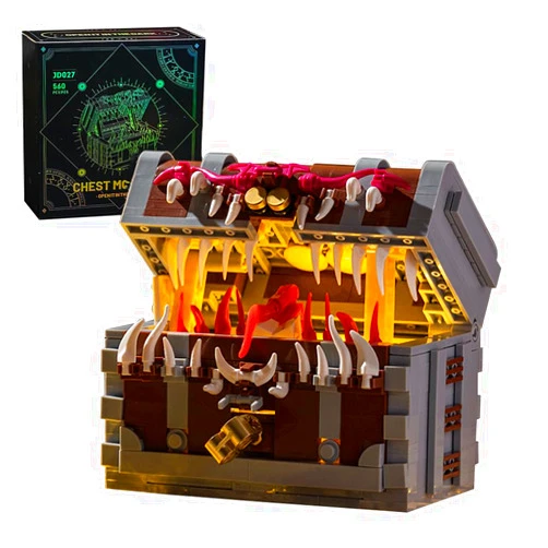 Kowkis Chest Monster Dragons & Treasures Building Block Set,Dragons Board Game Mimic Treasure Chest Monster Building Block Model Toy for Adult,Collection Toy Gifts for Fans Friend(560 pcs)