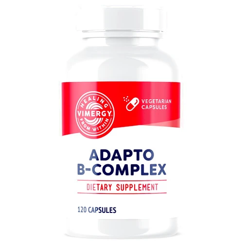 Vimergy Adapto B Complex, 120 Servings – High Potency with 8 B Vitamins, Rhodiola & Hawthorn Berry – Supports Mental Energy, Cognition, Mood - Non-GMO, Kosher, Vegan, Paleo, No Gluten, No Soy